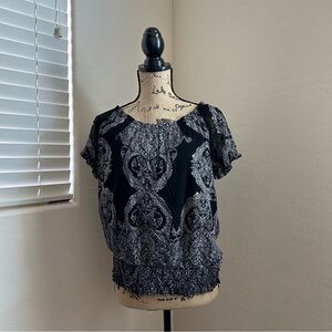 INC International Concepts Black and Gray Blouse
